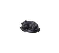 Estatua Figurilla Escultura decorativa de piedra de gato negro tumbado 10 cm
