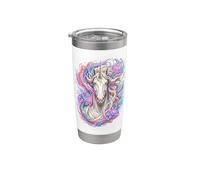 estatua floral unicornio Vaso térmico de acero inoxidable de doble pared