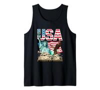Estatua gráfica patriótica de Estados Unidos de la Libertad Eagle Mount Rushmore Camiseta sin Mangas