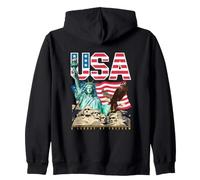 Estatua gráfica patriótica de Estados Unidos de la Libertad Eagle Mount Rushmore Sudadera con Capucha