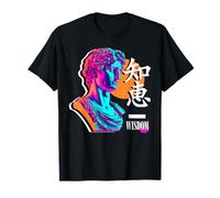 Estatua griega de neón Vapourwave | Diseño japonés de sabiduría Camiseta