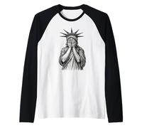 Estatua Llorando de la Libertad Camiseta Manga Raglan