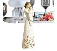 Estatua Madre E Hija - Estatua Decorativa De Resina Para El Hogar | Escritorio Mamá Abrazando A Hija,Para Salón Dormitorio Escritorio Estantería Mesita Noche Cumpleaños Día De La Madre Acción De