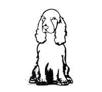 Estatua minimalista de metal negro lindo perro Cocker Spaniel pequeña estatua de arte regalo adorno de escritorio decoración del hogar oficina
