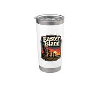 Estatua Moai Isla de Pascua Rapa Nui Vaso térmico de acero inoxidable de doble pared