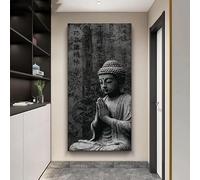 Estatua moderna de Buda, pintura china, lienzo impreso, arte de pared para habitación, decoración zen del hogar (30x60cm)
