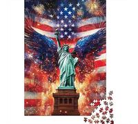 Estatua Monumento Bandera Estados Unidos Puzzle de 1000 Piezas Puzzle para Adultos Papel Decoración Relajante Regalo 70x50cm/1000pcs
