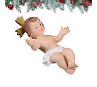 Estatua Navideña del Nacimiento Coleccionable de Niños de Resina con Cuna | Figuras Navideñas para Belén Para Estante Libros Chimenea Repisa Estantería Centro de Mesa Do
