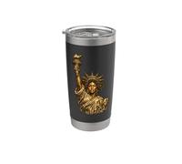 Estatua Negra de la Libertad, EE.UU., Mes de la Historia Vaso térmico de acero inoxidable de doble pared