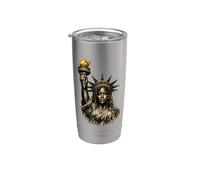 Estatua Negra de la Libertad, EE.UU., Mes de la Historia Vaso térmico de acero inoxidable de doble pared