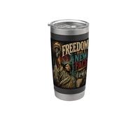 Estatua Negra de la Libertad, EE.UU., Mes de la Historia Vaso térmico de acero inoxidable de doble pared