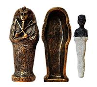 Estatua Ornamentos Antiguo Egipto Negro Mummy Figurita W/Ataúd Resina Decoración del Hogar Egipto Estatua Estatua en miniatura Artesanía Coleccionables