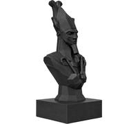 Estatua Osiris 25 cm - Dios Egipcio de la Resurrección - Busto Low Poly Negro - Escultura Moderna Geométrica - Decoración Hogar Elegante - Figura Egipto Antiguo Coleccionable