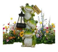 Estatua Rana con Luz Solar en Jardín,Estatuas LED Decorativas Rana Con Linterna - Luces de jardín para decoración exterior,para Pasillos, Exteriores, Césped, Patio, Sendero, Suelo, Paisaje Acuático, J