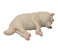 Estatua realista de Shiba Inu tumbado, figura de perro en miniatura con detalles expresivos para decoración del salpicadero del coche, lindo animal coleccionable para el hogar y la oficina para el ho