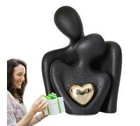 Estatua romántica de Pareja abrazada, Escultura Abstracta, pequeños para estantes, Estatua de Pareja de Amor, decoración Elegante para Parejas, Figura de cerámica para Compromiso, día de San