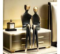 Estatua romántica de pareja de novios sentados, estatua de arte romántica para oficina, decoración del hogar, accesorios de escritorio, figuras de decoración, bodas, día de San Valentín y aniversarios