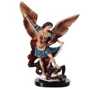 Estatua San Miguel Coloreada Resina 15 cm
