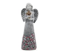Estatua solar de ángel para jardín, decoración de resina LED, 25,5 cm | Ilumina tu espacio exterior automáticamente por la noche utilizando energía solar integrada para una decoración de jardín de