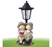 Estatua Solar Garden Girl | Figura Solar para Exteriores con Luces | Estatua Decorativa de jardín Solar para jardín, césped, terraza o - Encantador de niña para día y Noche