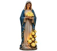 Estatua Solar Virgen María Exterior - Escultura Luminosa Para Jardín | Bendita Virgen María Figura Exterior - Para Al Aire Libre Patio Trasero Césped Patio Porche Tarima Paisaje Interior Día De La Mad