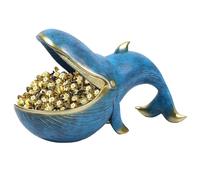 Estatua y escultura de ballena - Cuenco con llave de resina | Cuenco decorativo de ballena para entrada, salón y dormitorio, figura de almacenamiento para llaves, dulces y objetos pequeños, decoración