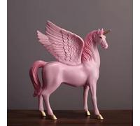 Estatuas artísticas - Esculturas de estatuas, estatuas de Escritorio de Unicornio de pie, Escultura de Pegaso de Unicornio mítico para decoración del hogar, decoración de Escritorio Hecha a Mano, DEC