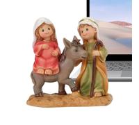 Estatuas católicas para el hogar | Figuras de dibujos animados de resina de Navidad Joseph Virgen María | Figuras católicas religiosas, esculturas ornamentales cristianas para mesa, chimenea, manto