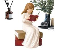 Estatuas de ángel | Recuerdo de Escultura de Resina | Estatua de ángel de Lectura | para Maestros graduados bibliotecarios estantería Escritorio Mesa de baño mesita de Noche