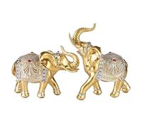 Estatuas De Animales - Estatua De Elefante Para Decoración Del Hogar | Par De Adornos Artísticos De Resina Simbolismo Buena Suerte Para Inauguración Casa Cumpleaños Boda Decoración Para Estantería O E