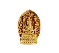 Estatuas de Buda para decoración del hogar Mini estatuilla de Buda Adornos de Talla de boj Estatua de Buda de Madera China Que Guarda el Santuario Mil Manos Escultura de Guanyin Decoración del hogar