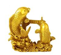 Estatuas de Buda para decoración del hogar Mini estatuilla de Buda Color Dorado Chino Feng Shui Estatuas de Buda Escultura Tallada a Mano Animales Figuras de Peces Artesanía Adornos Decoración del