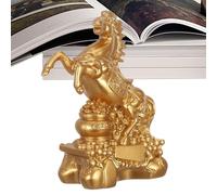 Estatuas De Caballo Para Decoración Del Hogar,Recuerdo Dorado 2026 - Estatuilla De Caballo De Resina Para El Año Nuevo Lunar 2026 | Para Suerte Riqueza Abundancia Navidad Cumpleaños Decoración Hogar S