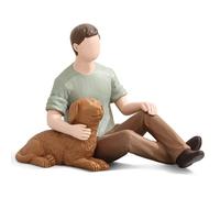 Estatuas de Carracci de hombre con perro, figuras de niño y perro, regalos conmemorativos de amistad esculpidos pintados a mano para amantes de los perros