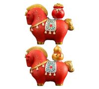 Estatuas De Decoración del Hogar - 2026 De Mesa De Resina Arte Chino,2 Piezas Estatuilla De Colección Año del Caballo - para El Hogar El Dormitorio del Lugar De Trabajo La Biblioteca La