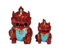 Estatuas de decoración del hogar Estatua de Escritorio Escultura de Bronce Bi XI Rui Animales Animales Home Librería Adorno Decorativo de Escritorio Figuras de Escritorio (Rojo L9*W12*H13 (CM))