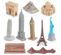 Estatuas De Edificios De Ciudades Famosas A Nivel Mundial: Juego De 10 Figuras De Arquitectura Mundialmente Famosas, Mini Y Portátiles, PVC Que Incluye El Empire State Building, El Big Ben, La Estatua
