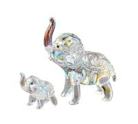 Estatuas de elefante, esculturas de cristal en miniatura para mujeres, madres con bebés, decoración del hogar y elefantes coleccionistas, estatua de animales