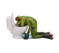 Estatuas de estatuillas de ranas Escultura de ranas verdes divertidas Figuras coleccionables de animales personalizadas para decoraciones de oficina en hogar Estatuas de ranas verdes divertidas