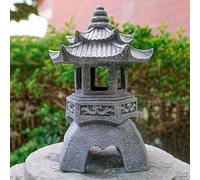 Estatuas de Farolas Solares Exterior Jardin Decorativas, Zen Estatua de Farol Decorativo Pagoda para Jardín, Linterna Ornamental para Decoración Interior y Exterior Balcón Patio Porche y Terraza
