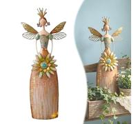 Estatuas de Metal de jardín de Hadas caprichosas - Decoración de ángel Encantado, decoración de Estatua de Metal de jardín de ángel de Hadas para exhibición Exterior o Interior (B)