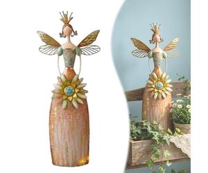 Estatuas de Metal de jardín de Hadas caprichosas - Decoración de ángel Encantado, decoración de Estatua de Metal de jardín de ángel de Hadas para exhibición Exterior o Interior (B)