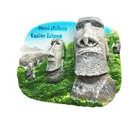Estatuas de Moai Isla de Pascua Chile Resina 3d Fuerte Imán de Nevera Regalo Turístico Imán Chino Hecho a Mano Artesanía Creativa Decoración de Hogar y Cocina Pegatina Magnética