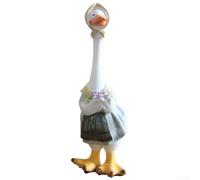 Estatuas de pato jardinero juguetón para decoración de césped mejora tu área al aire libre (B)