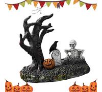 Estatuas De Resina De Halloween | Escultura Gótica Decorativa | Árbol De Lapida Teschio Ornamento De Calabaza Resina Figurita De Ornamental Para Chimenea, Escritorio O Habitación Con Atmósfera De