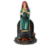 Estatuas de resina veronesa Diosa de corazón y hogar sosteniendo llamas sagradas 19,7 x 22,5 x 13,5 cm.