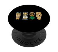 Estatuas de Tiki y piña Boca Abajo para Parejas Swingers PopSockets PopGrip Adhesivo