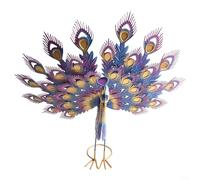 Estatuas decorativas de pavo real de metal perfectas para añadir encanto a tu ambiente de jardín (L)