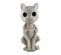 Estatuas decorativas, estatua de gato de esqueleto, accesorio decorativo de calaveras de gatito, figura de gatito de Halloween de resina para fiestas espeluznantes, recuerdos