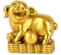 Estatuas Estatuilla del Zodíaco Chino Fengshui Decoración del Hogar Riqueza Regalo Coleccionable Estatuilla de Riqueza Dorada Decoración Feng Shui Estatua de Ratas Ratón de Latón 1224